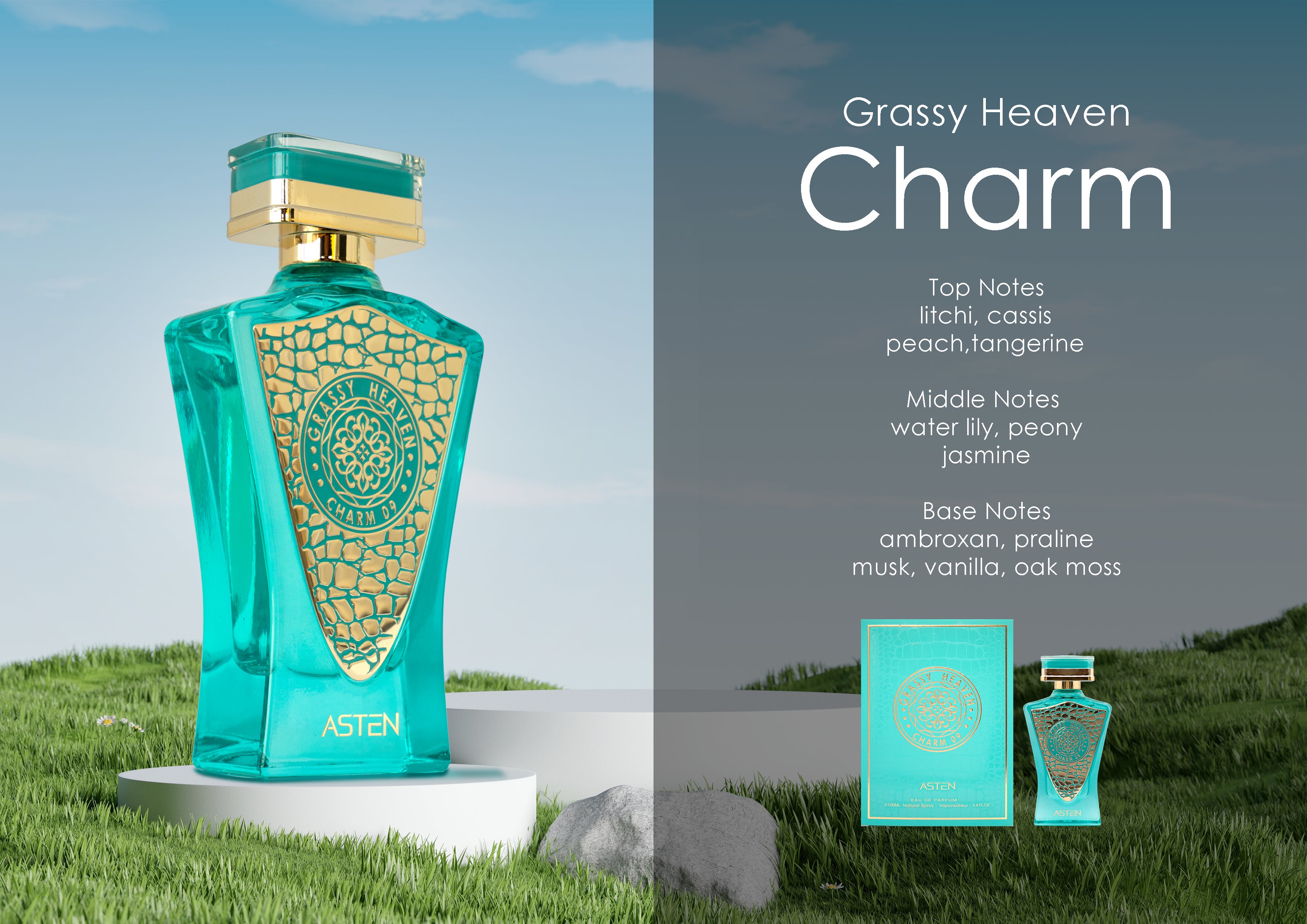 Grassy Heaven Charm 09 By Asten Eau De Parfum Spray 3.4 oz