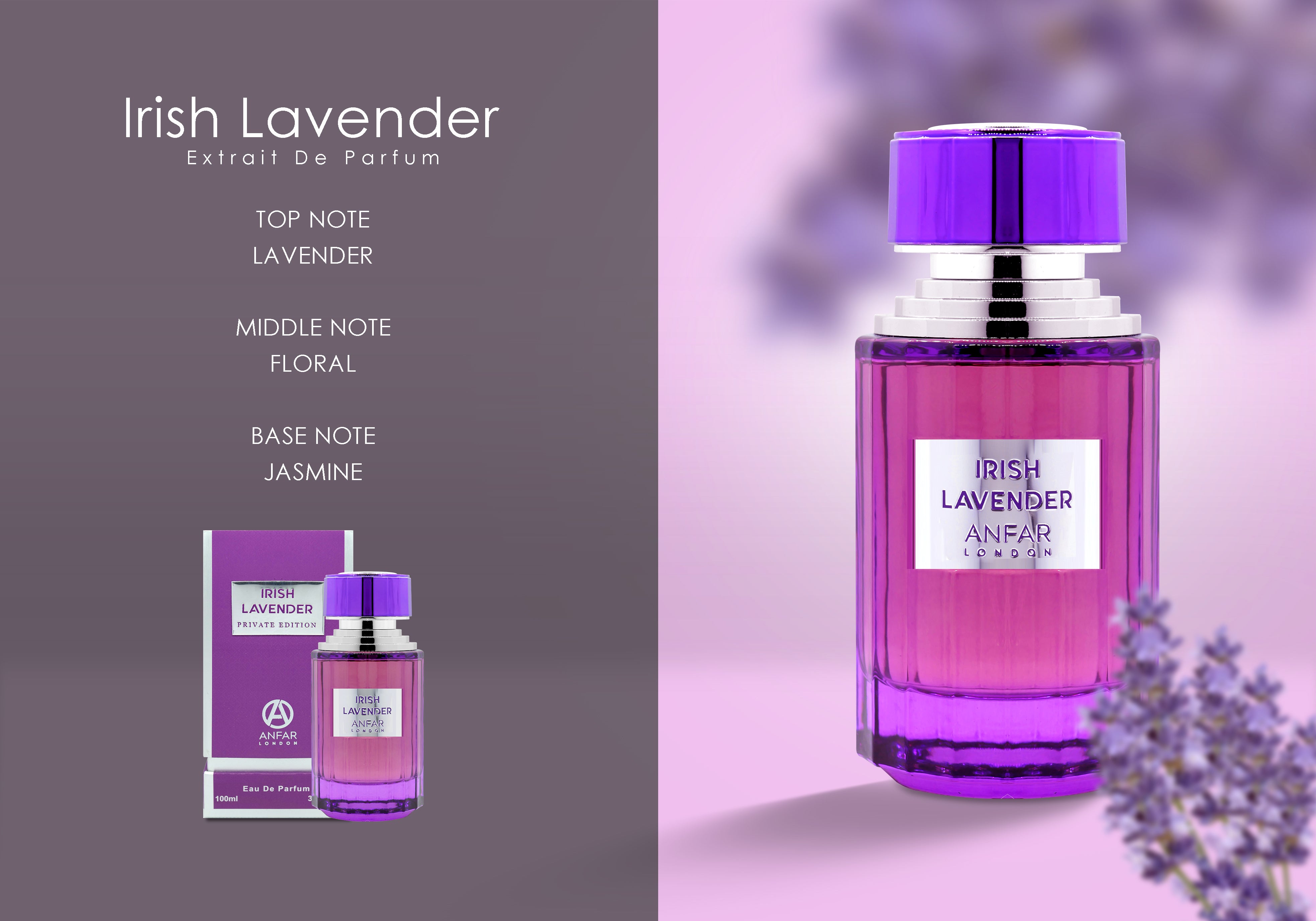 Ladies Irish Lavender By Anfar Eau De Parfum Spray 3.4 oz