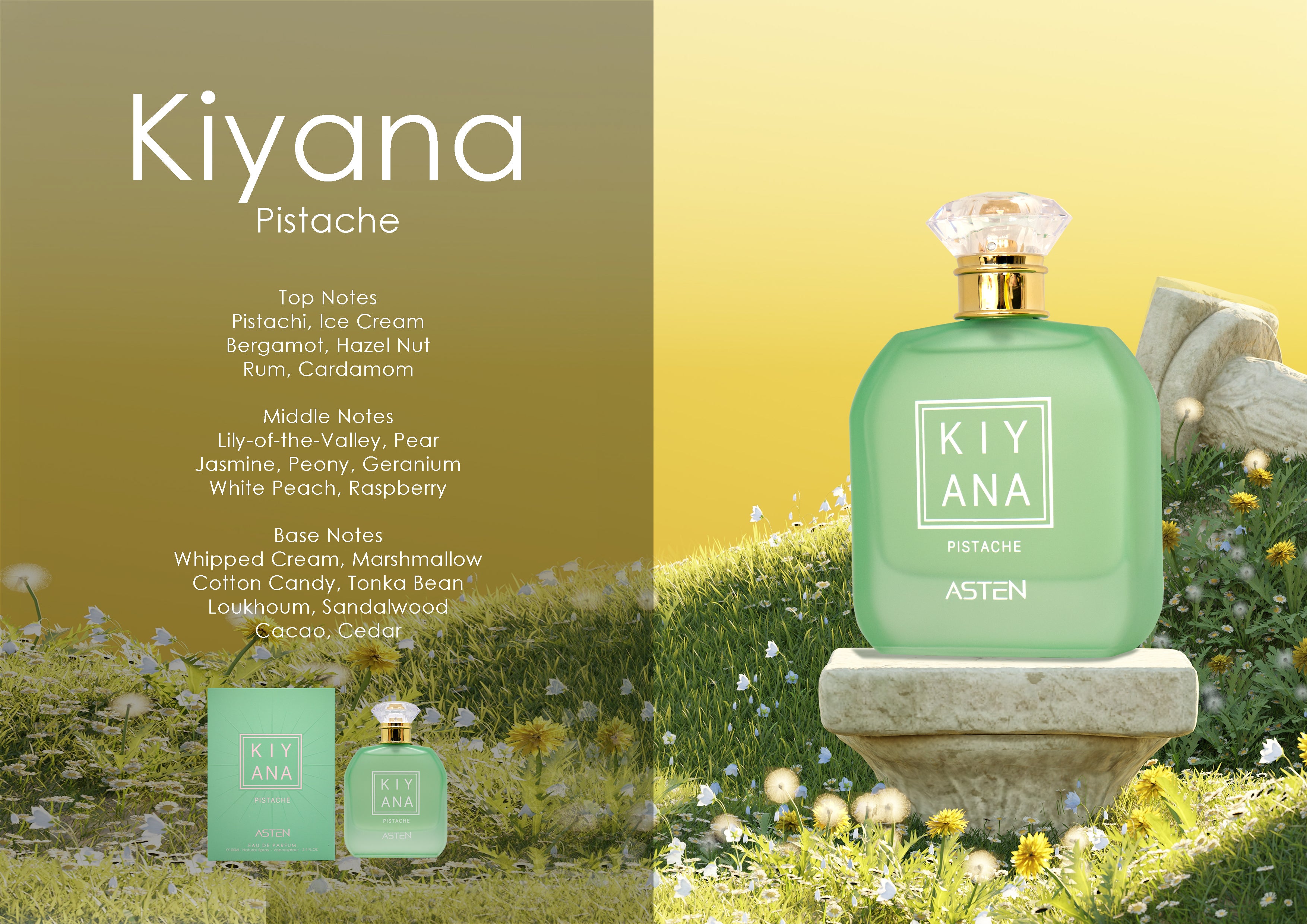 Kiyana Pistache By Asten Eau De Parfum Spray 3.4 oz