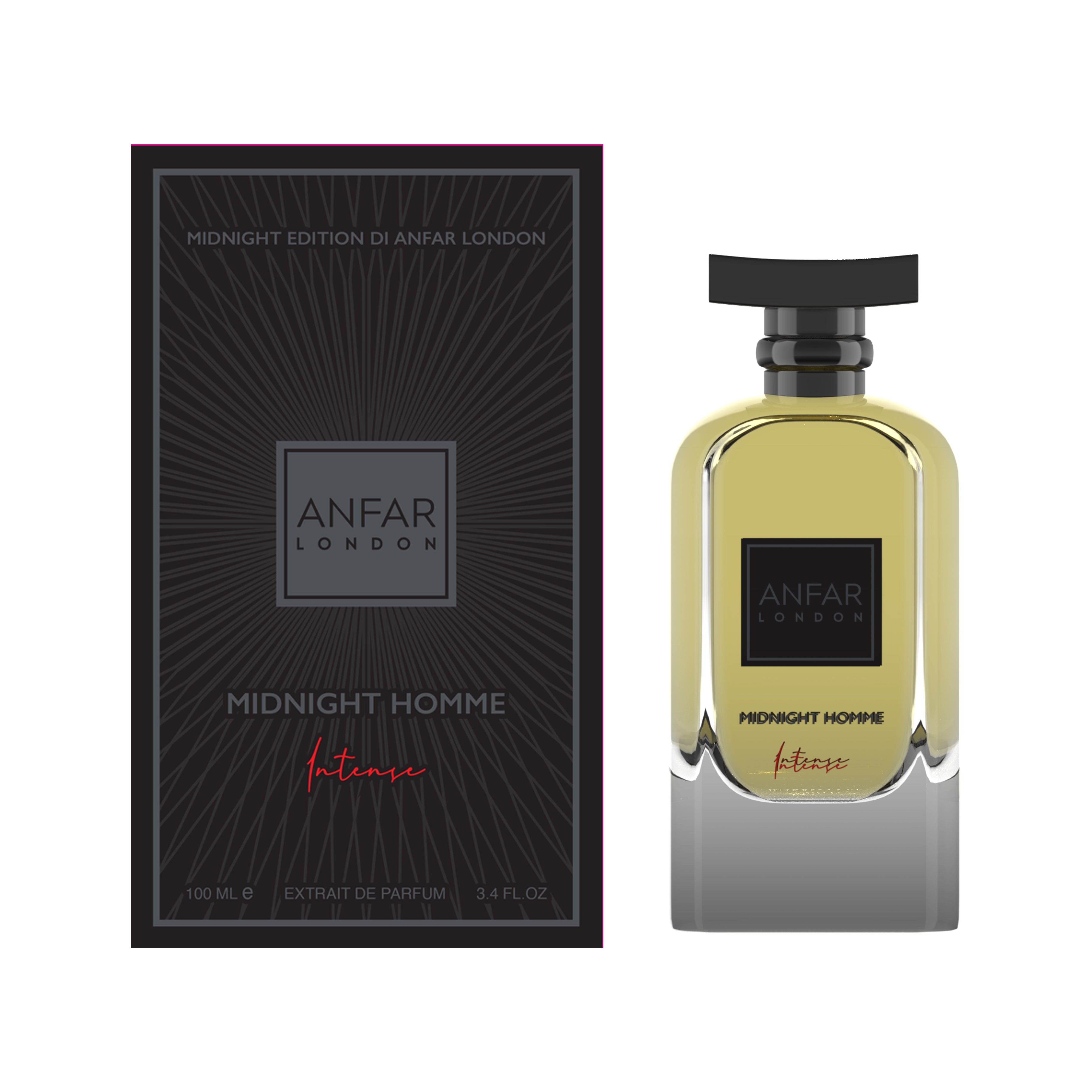 Midnight Intense For Men By Anfar Extrait De Parfum Spray 3.4 oz
