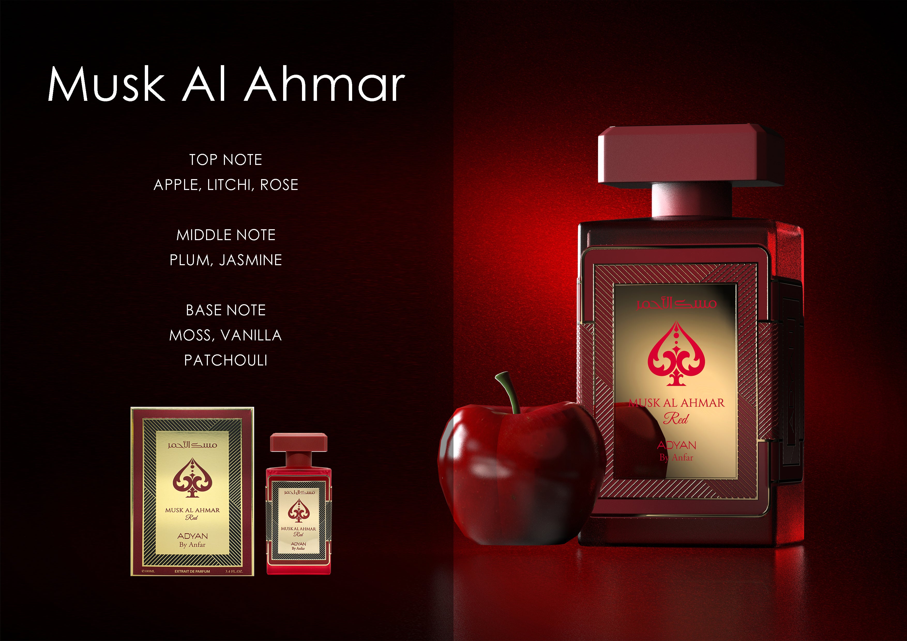 Musk Al Ahmar Red By Adyan Extrait De Parfum Spray 3.4 oz