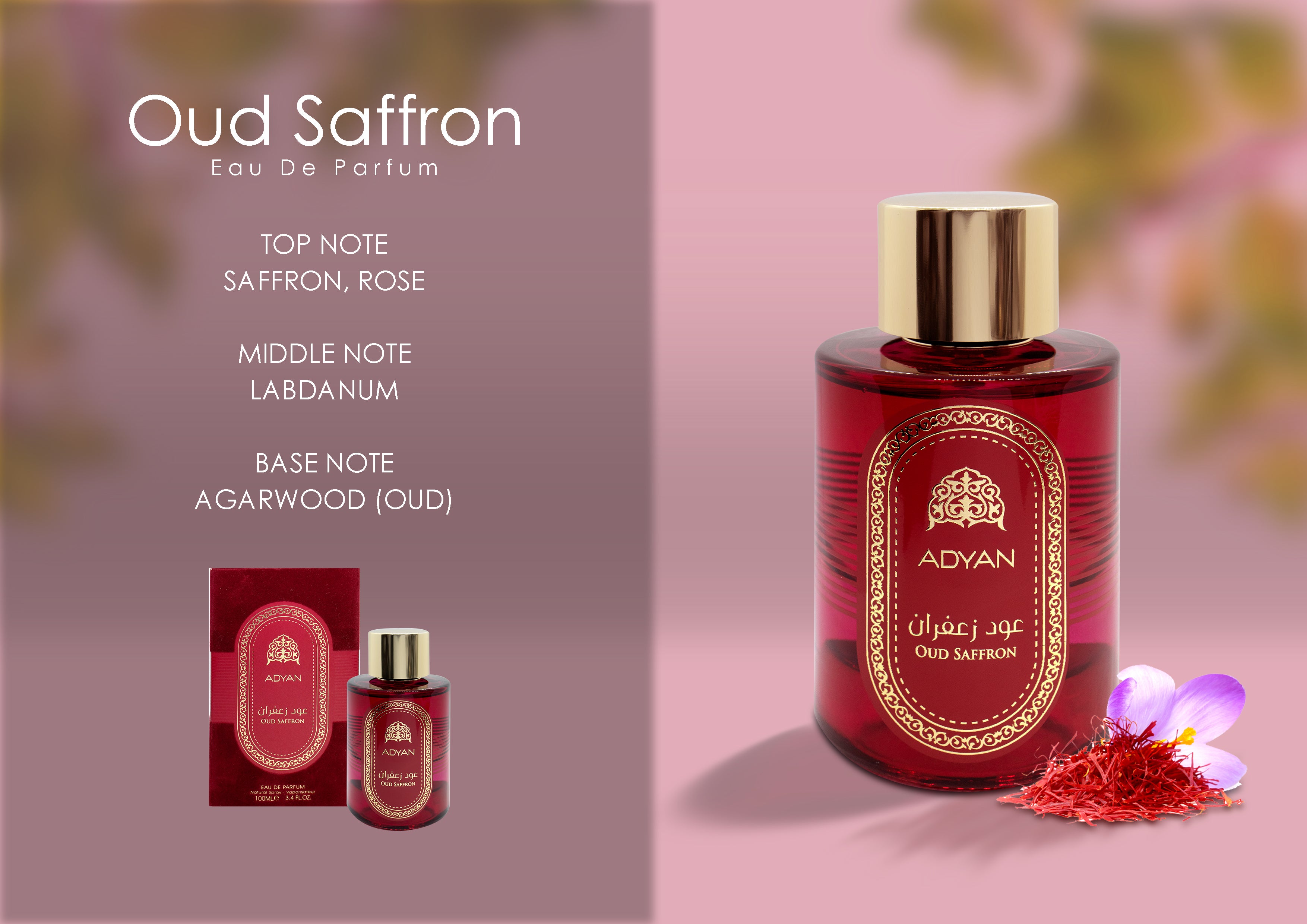 Oud Saffron By Adyan Eau De Parfum Spray 3.4 oz