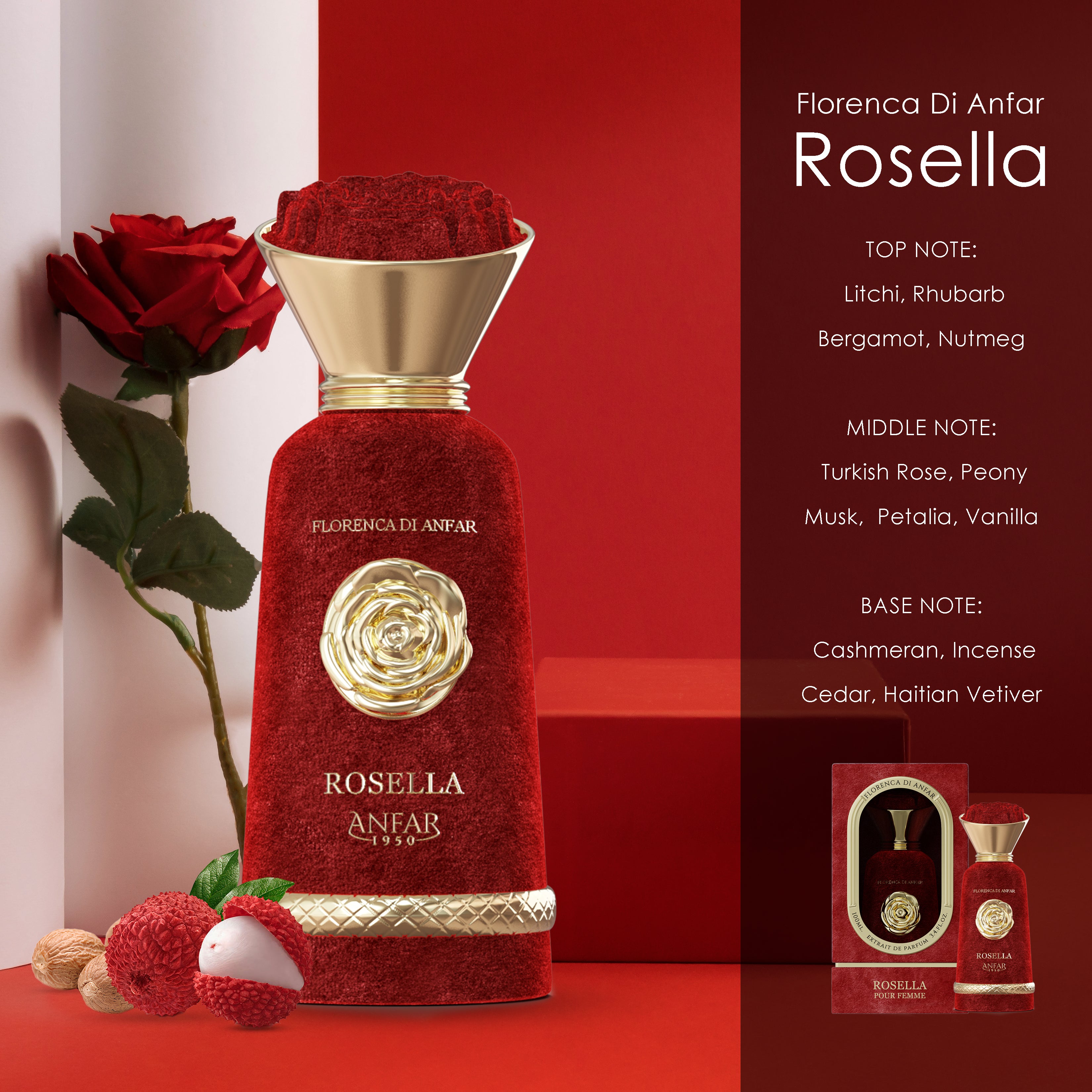 Rosella Pour Femme By Anfar Extrait De Parfum Spray 3.4 oz