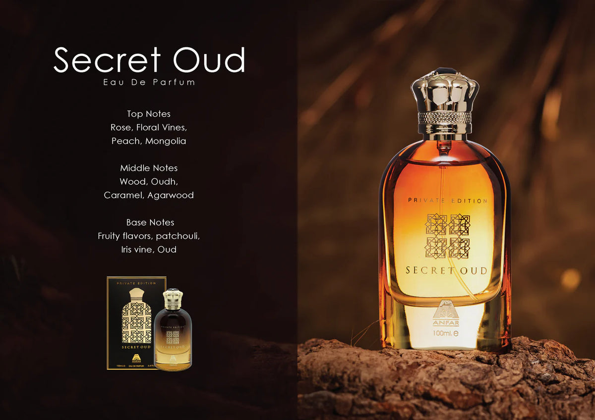 Secret Oud For Men By Anfar Eau De Parfum Spray 3.4 oz